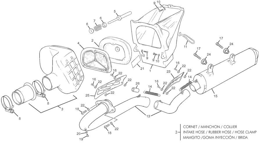 Air filter box - exhaust system