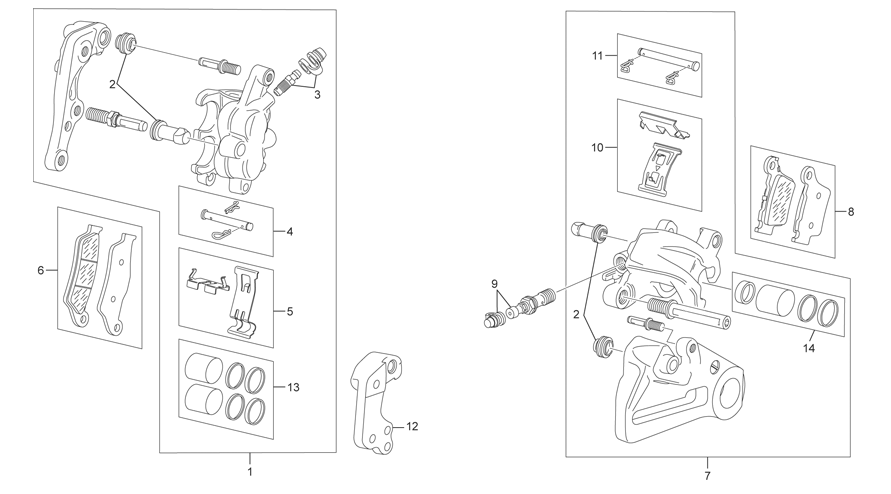 Front rear caliper