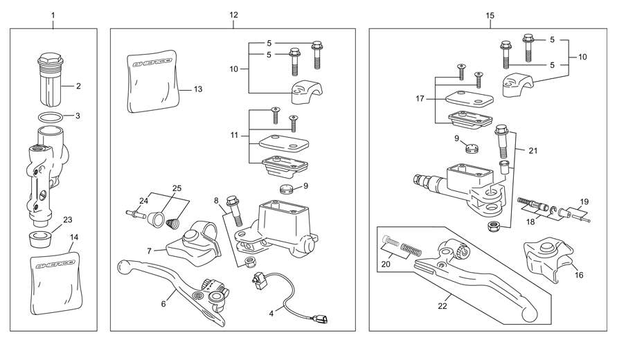 Master cylinder front / rear brake - clutch