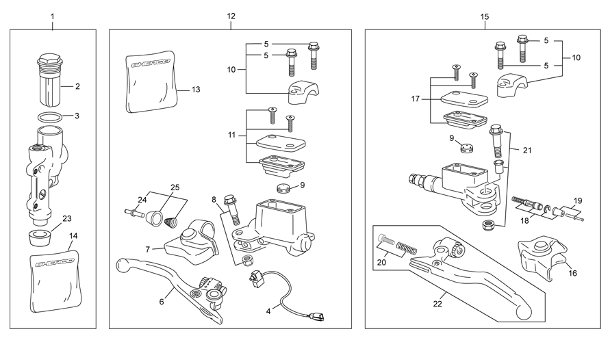 Master cylinder front - rear