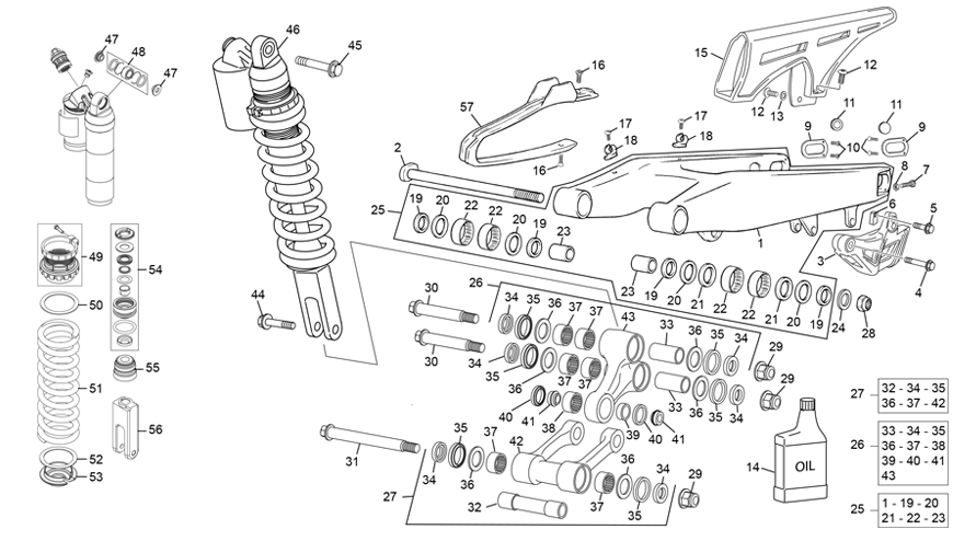 REAR SHOCK - SWINGARM 