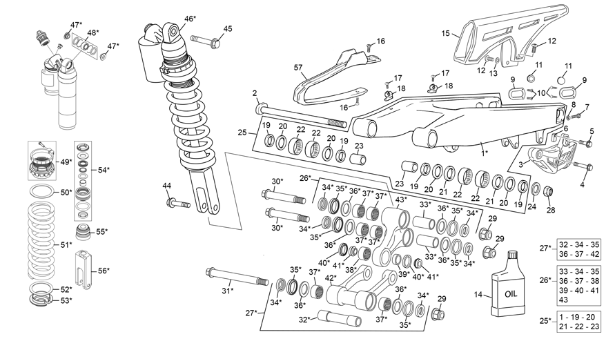 Shock absorber - swing arm