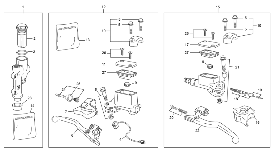 Front-Rear brake & clutch master cylinder