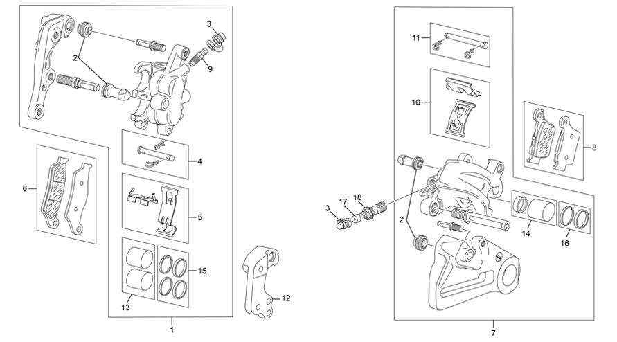 Front - rear caliper