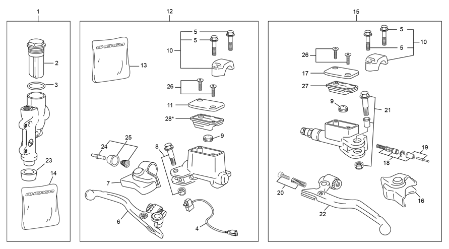 MASTER CYLINDER FRONT - CLUTCH - REAR