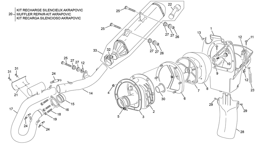 Air filter box -exhaust system